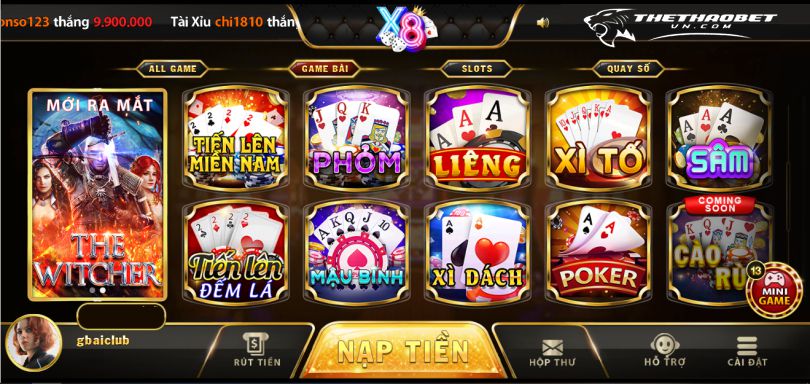 Top 10 trang game bài đổi thưởng uy tín nhất năm 29 kho game của x8 club